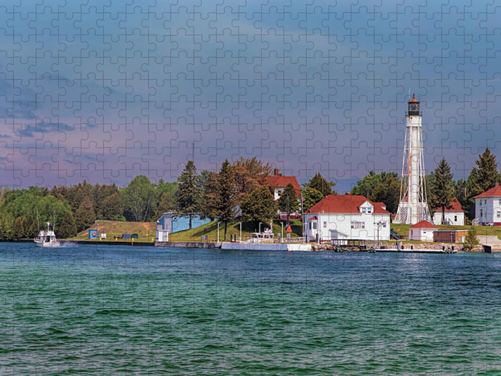 Lighthouse Jigsaw Puzzle featuring the photograph Sturgeon Bay Ship Canal Light Tower by Susan Rissi Tregoning