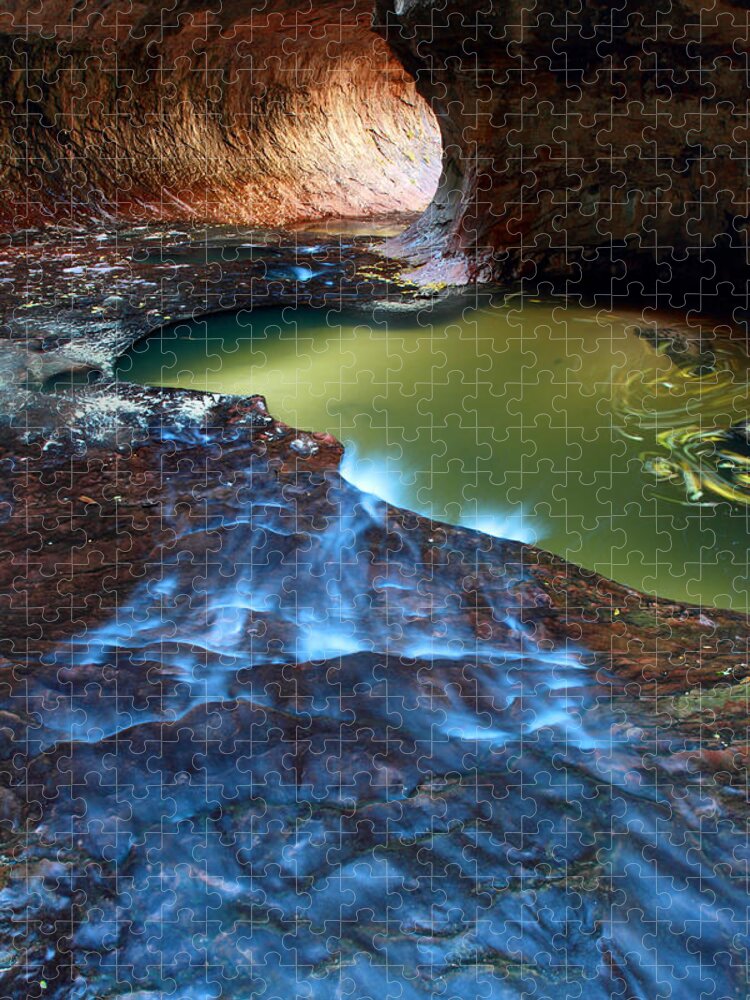 Zion Jigsaw Puzzle featuring the photograph Subway in Zion national park Utah by Pierre Leclerc Photography