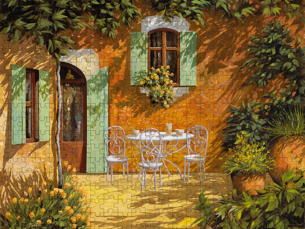 Quiete Jigsaw Puzzle featuring the painting Sul Patio by Guido Borelli