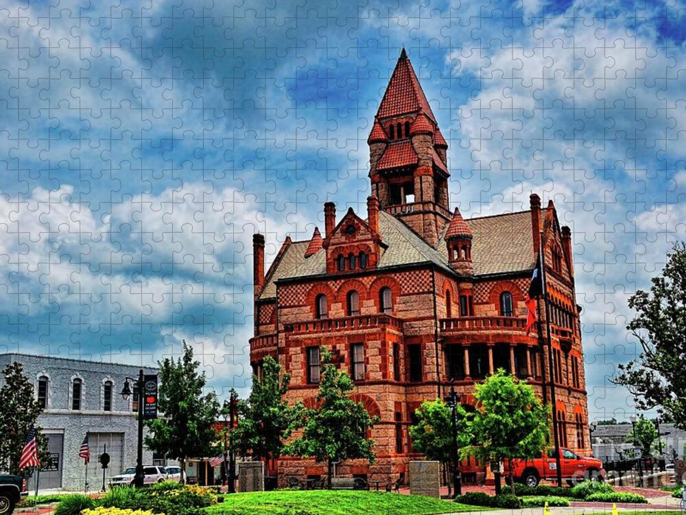 Texas Jigsaw Puzzle featuring the photograph Sulphur Springs Courthouse by Diana Mary Sharpton