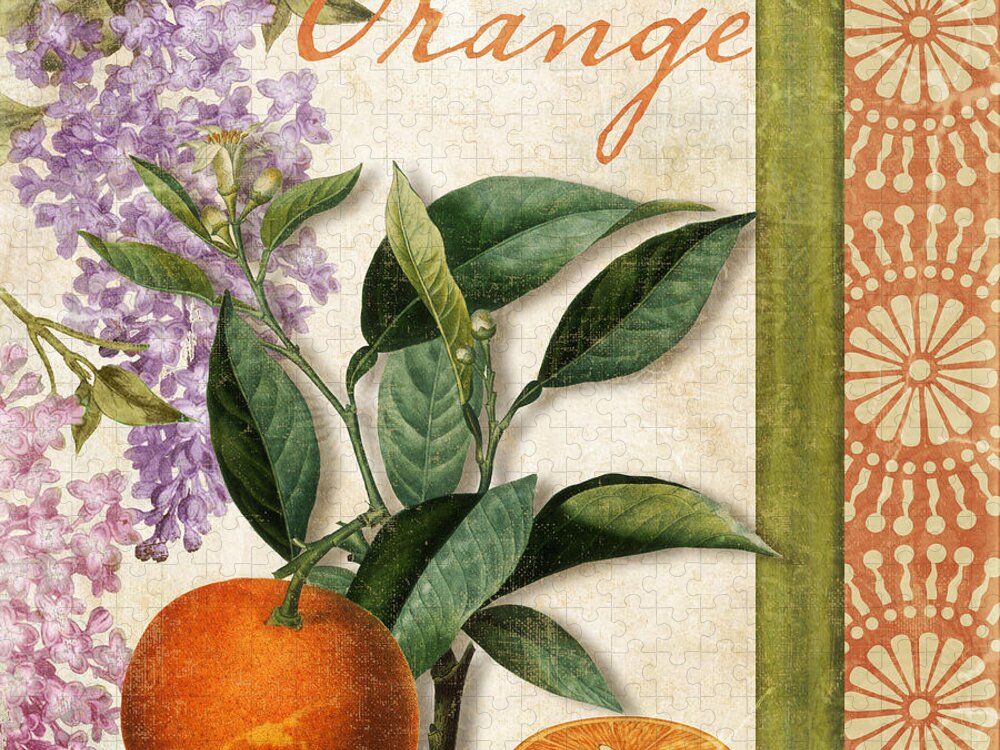 Citrus Jigsaw Puzzle featuring the painting Summer Citrus Orange by Mindy Sommers