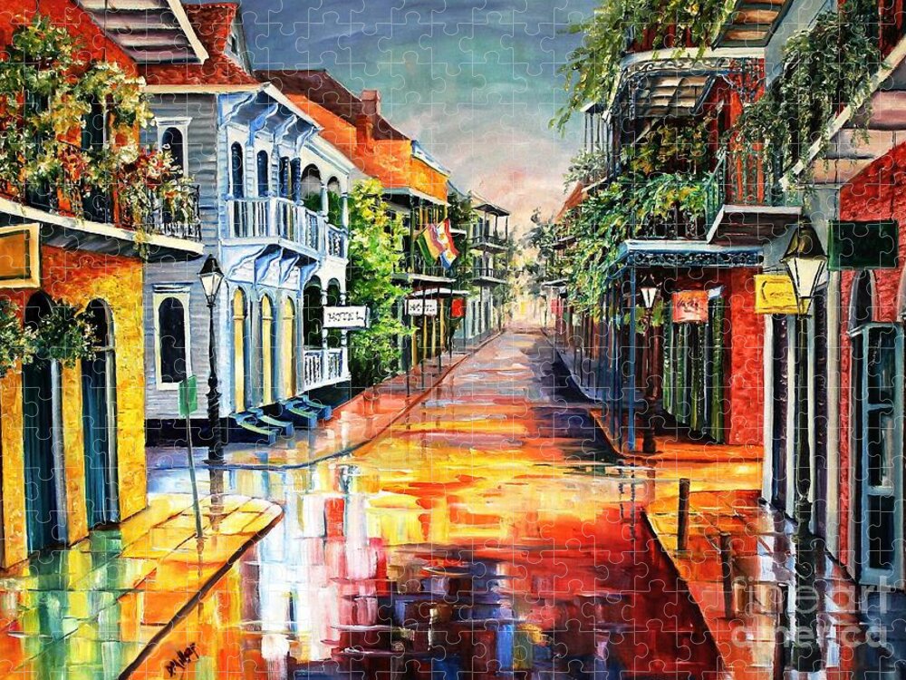 New Orleans Jigsaw Puzzle featuring the painting Summer Day on Royal Street by Diane Millsap
