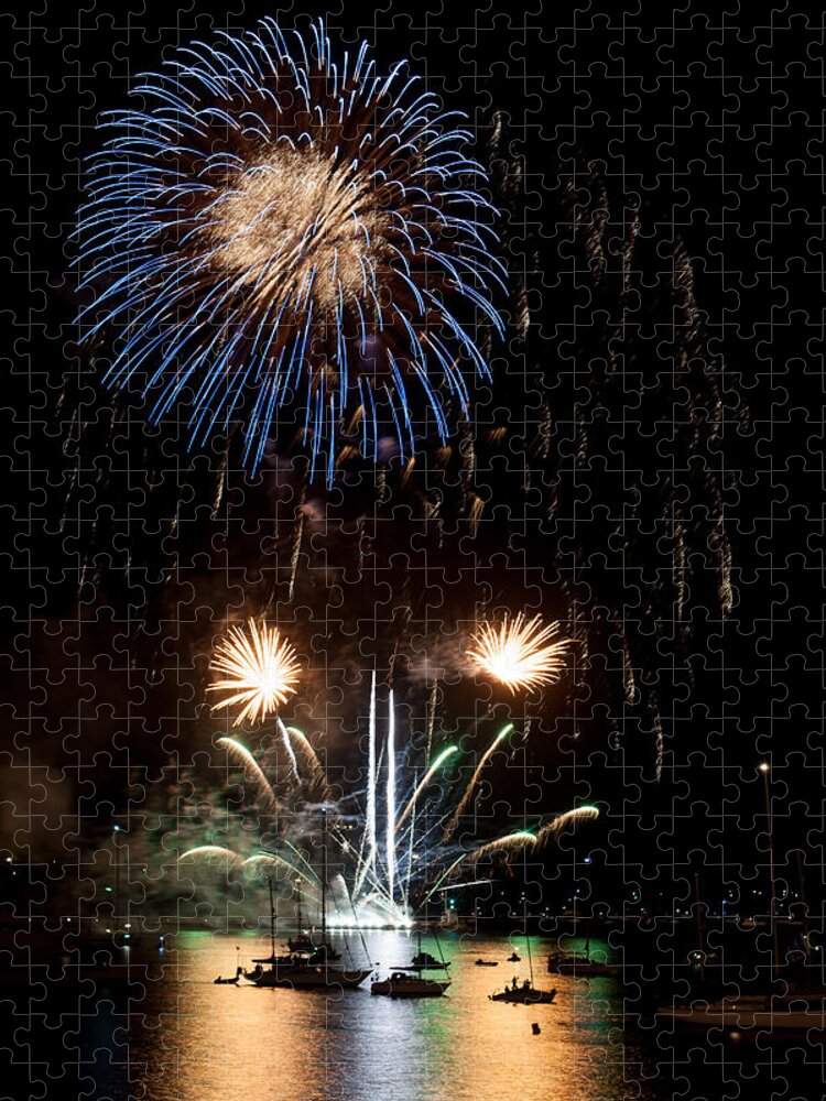 Fireworks Jigsaw Puzzle featuring the photograph Summer Fireworks i by Helen Jackson