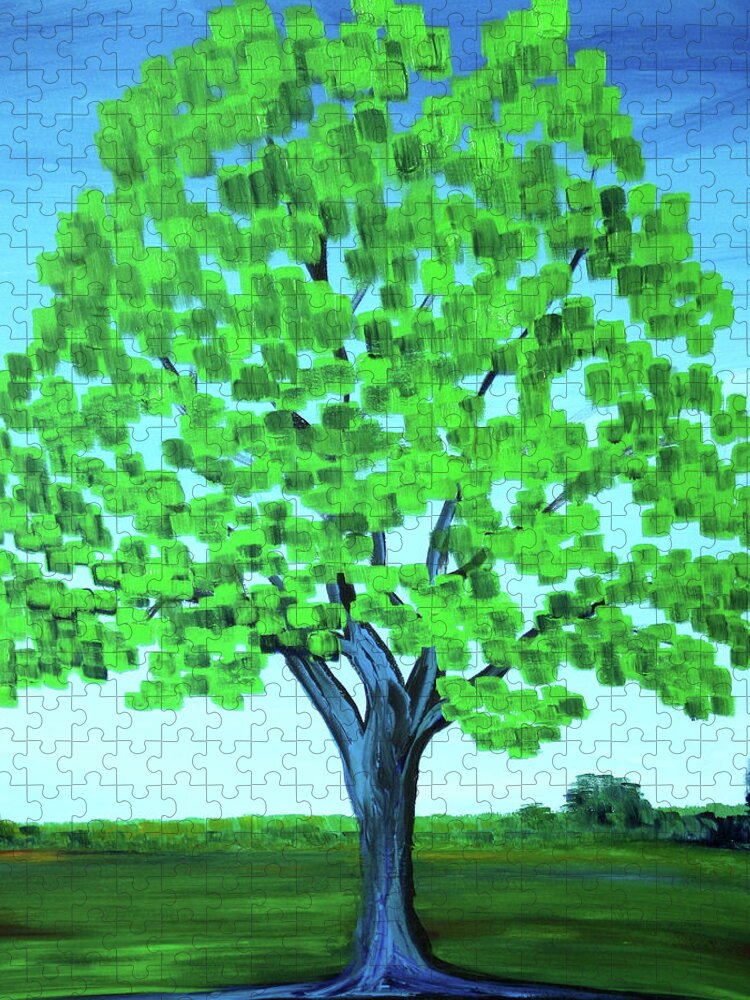 Tree Jigsaw Puzzle featuring the painting Summer by Frank Botello
