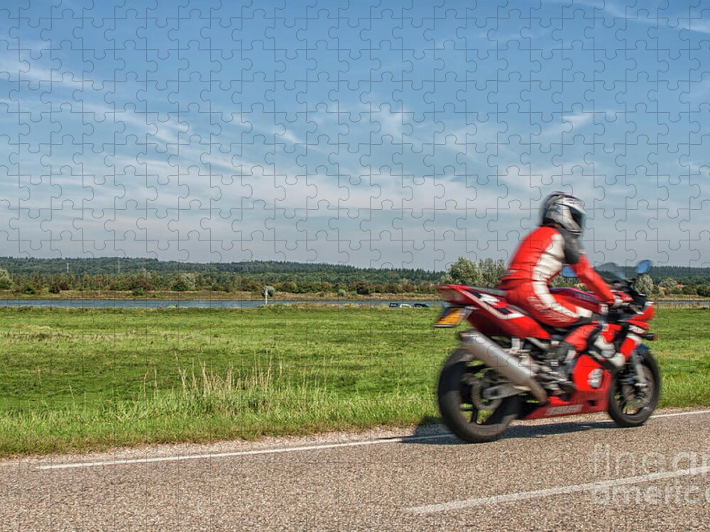 Dutch Jigsaw Puzzle featuring the photograph Summer motorbike ride by Patricia Hofmeester