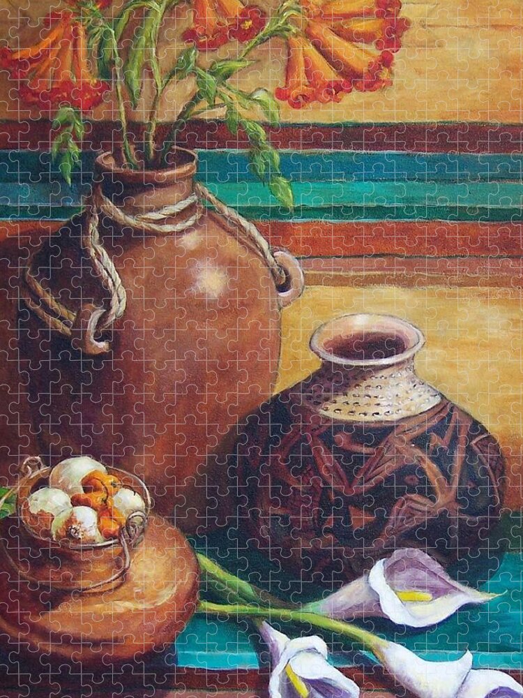 Still Life Jigsaw Puzzle featuring the painting Summer Still life by Candy Mayer