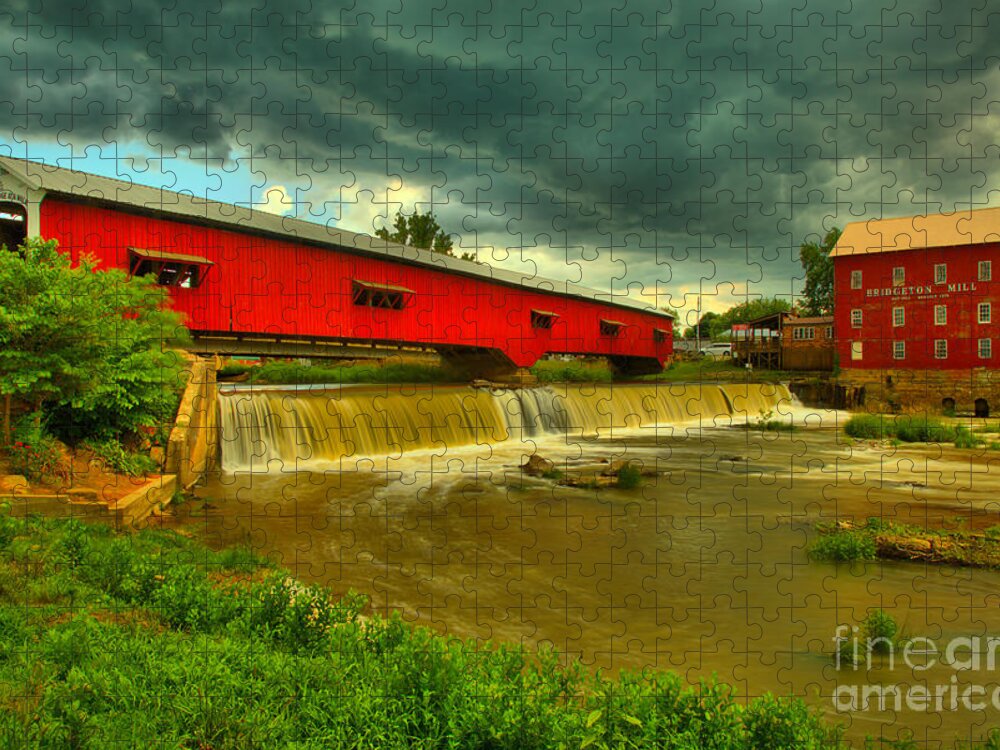 Bridgeton Indiana Jigsaw Puzzle featuring the photograph Summer Storms Over Bridgeton, IN by Adam Jewell
