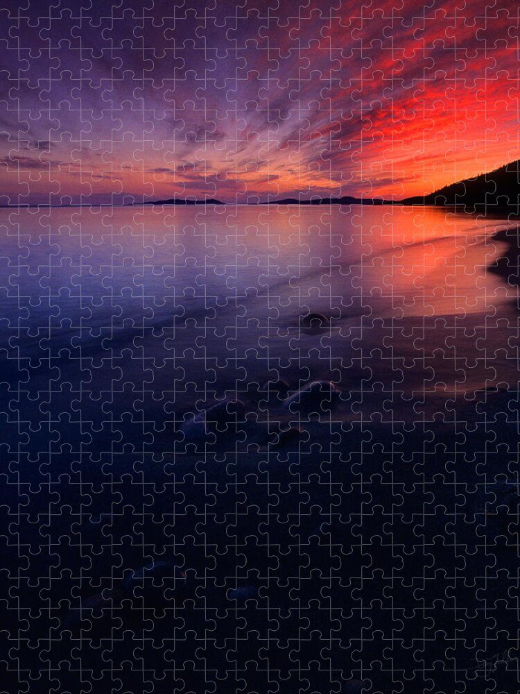 Lake Superior Jigsaw Puzzle featuring the photograph Summer Sunset    by Doug Gibbons