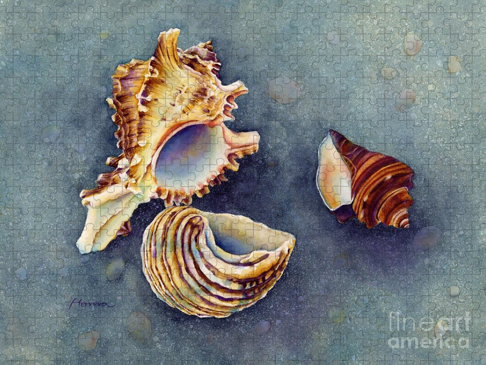Seashell Jigsaw Puzzle featuring the painting Summer Whispers by Hailey E Herrera