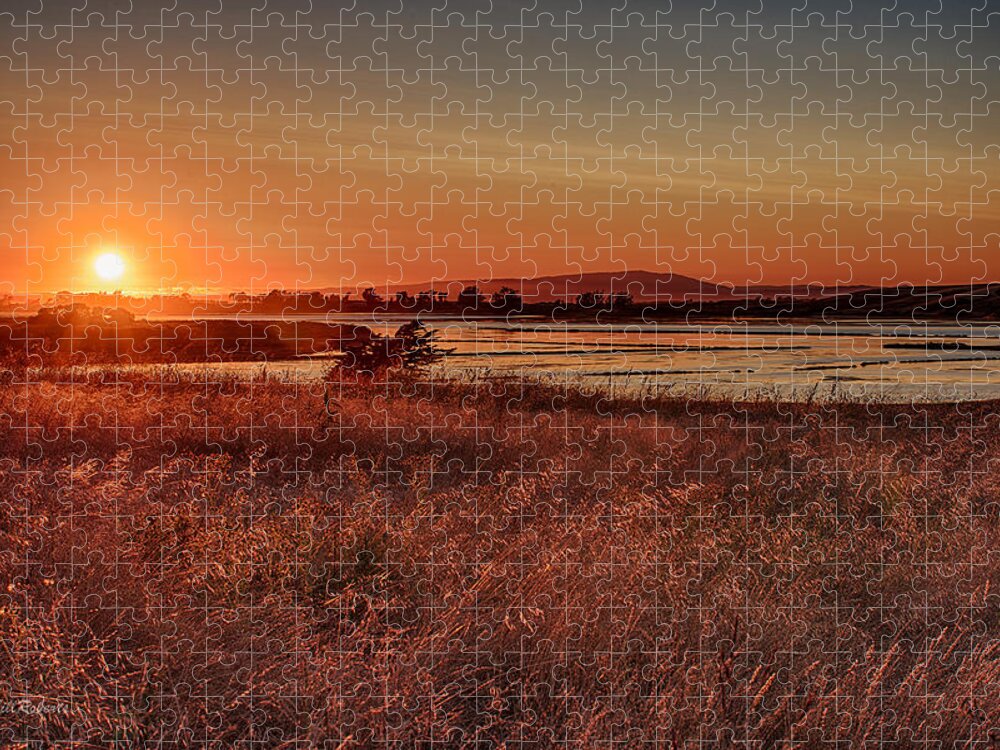 Central California Coast Jigsaw Puzzle featuring the photograph Sundown On Elkhorn Slough by Bill Roberts