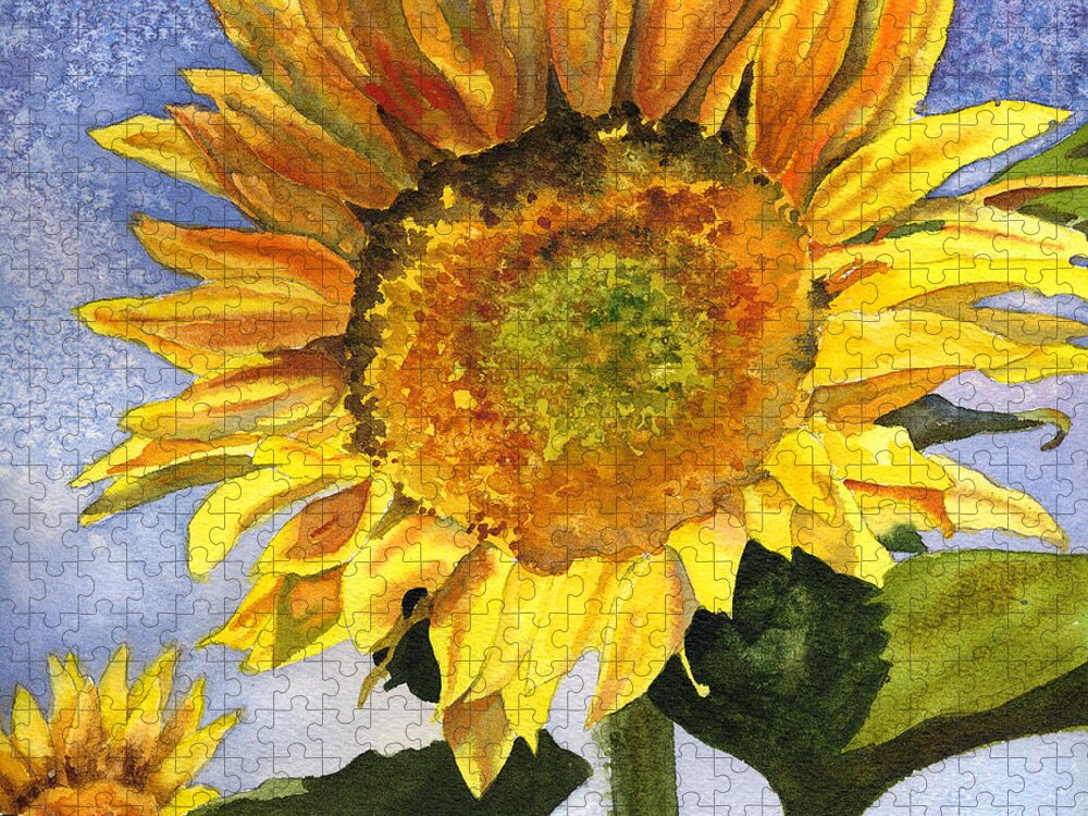 Sunflower Painting Jigsaw Puzzle featuring the painting Sunflowers II by Anne Gifford
