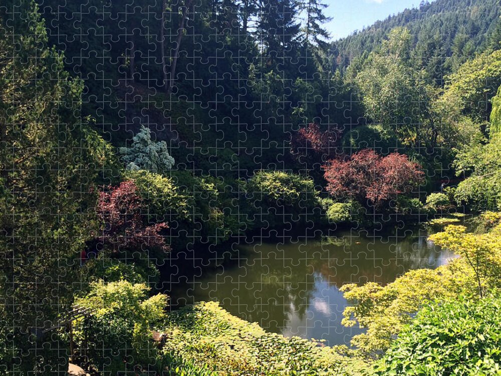 Sunken Lake Jigsaw Puzzle featuring the photograph Sunken Lake Butchart Garden by Portraits By NC