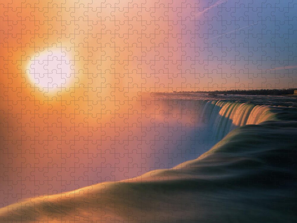 Niagara Falls Jigsaw Puzzle featuring the photograph Sunrise above Niagara Falls by Jay Smith