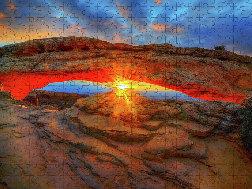 Mesa Arch Jigsaw Puzzle featuring the photograph Sunrise at Mesa Arch by Greg Norrell
