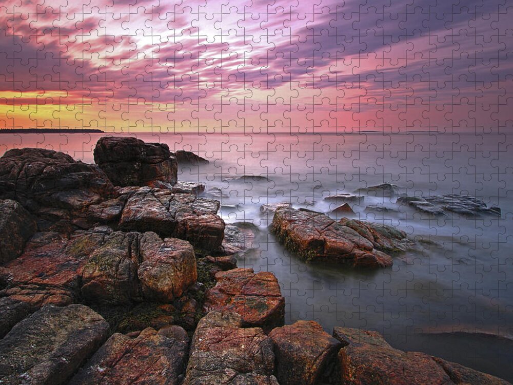 Coastal Maine Jigsaw Puzzle featuring the photograph Sunrise at Seawall Maine Acadia National Park by Juergen Roth