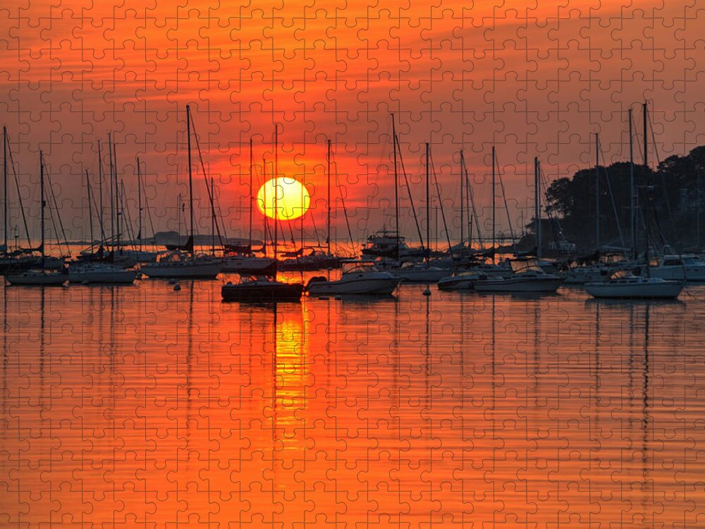 Salem Jigsaw Puzzle featuring the photograph Sunrise on Salem Harbor Salem MA by Toby McGuire