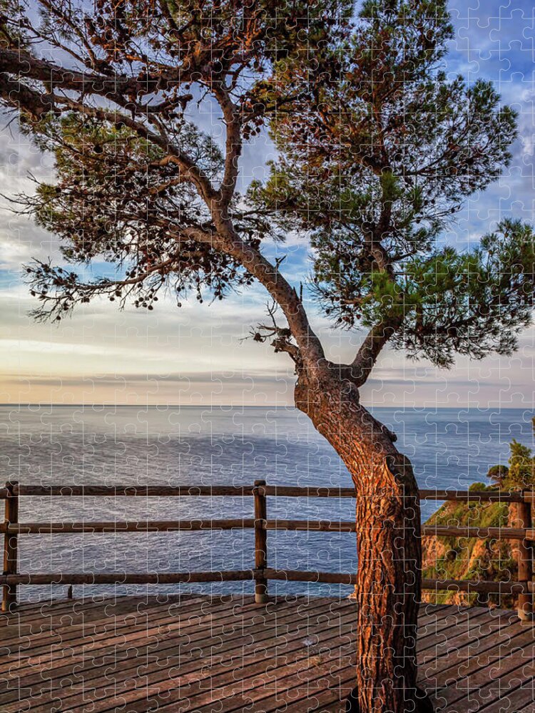 Sea Jigsaw Puzzle featuring the photograph Sunrise On Sea From Viewpoint Terrace by Artur Bogacki