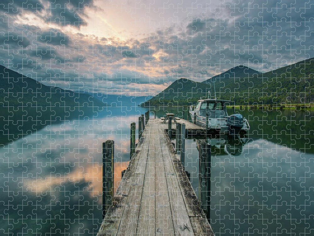 Lake Rotoroa Jigsaw Puzzle featuring the photograph Sunrise Over Lake Rotoroa by Racheal Christian