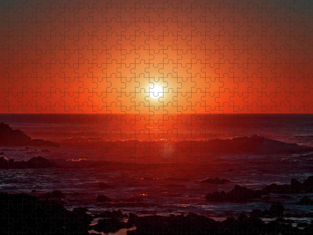 Monterey California Caostal Jigsaw Puzzle featuring the photograph Sunset at Monterey by Eric Wiles