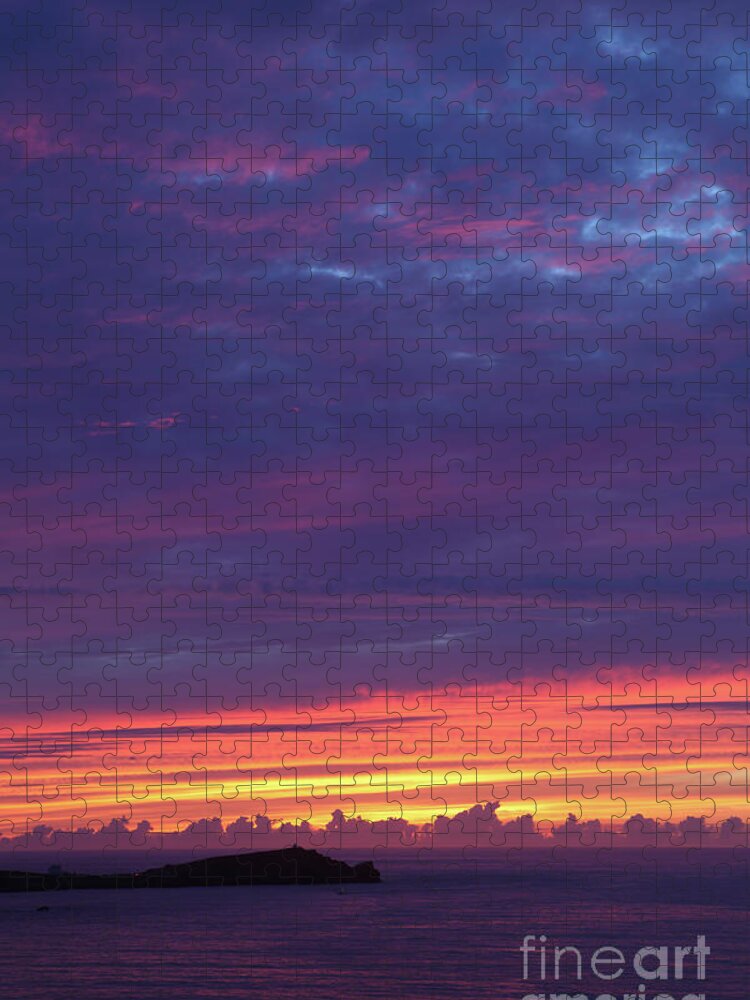 Newquay Jigsaw Puzzle featuring the photograph Sunset Clouds in Newquay, UK by Nicholas Burningham