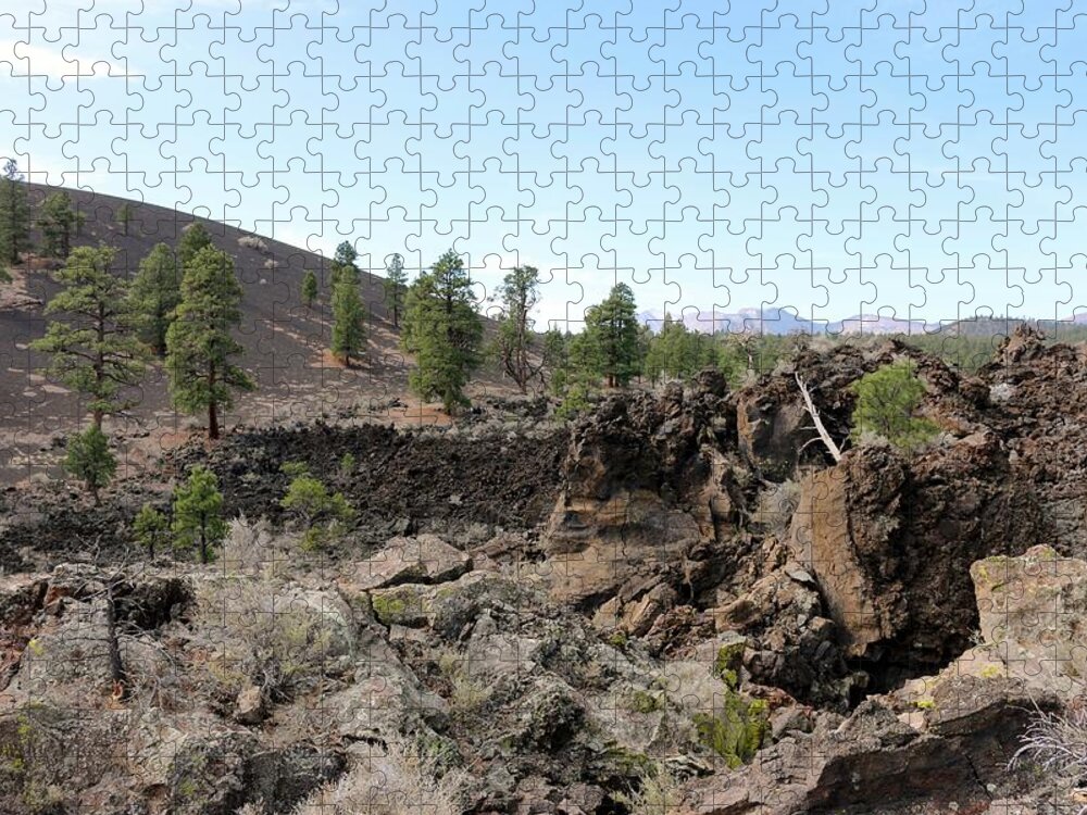 Sunset Crater National Monument Jigsaw Puzzle featuring the photograph Sunset Crater Volcano National Monument by Christy Pooschke