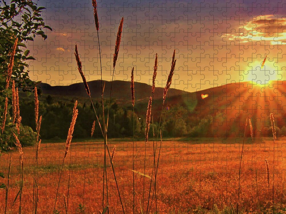 Sunset Jigsaw Puzzle featuring the photograph Sunset Field #1 by Doolittle Photography and Art