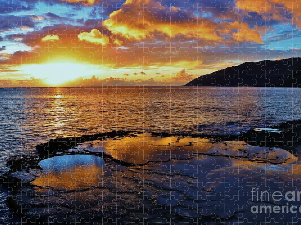 Sunset Jigsaw Puzzle featuring the photograph Sunset in a Tide Pool by Craig Wood