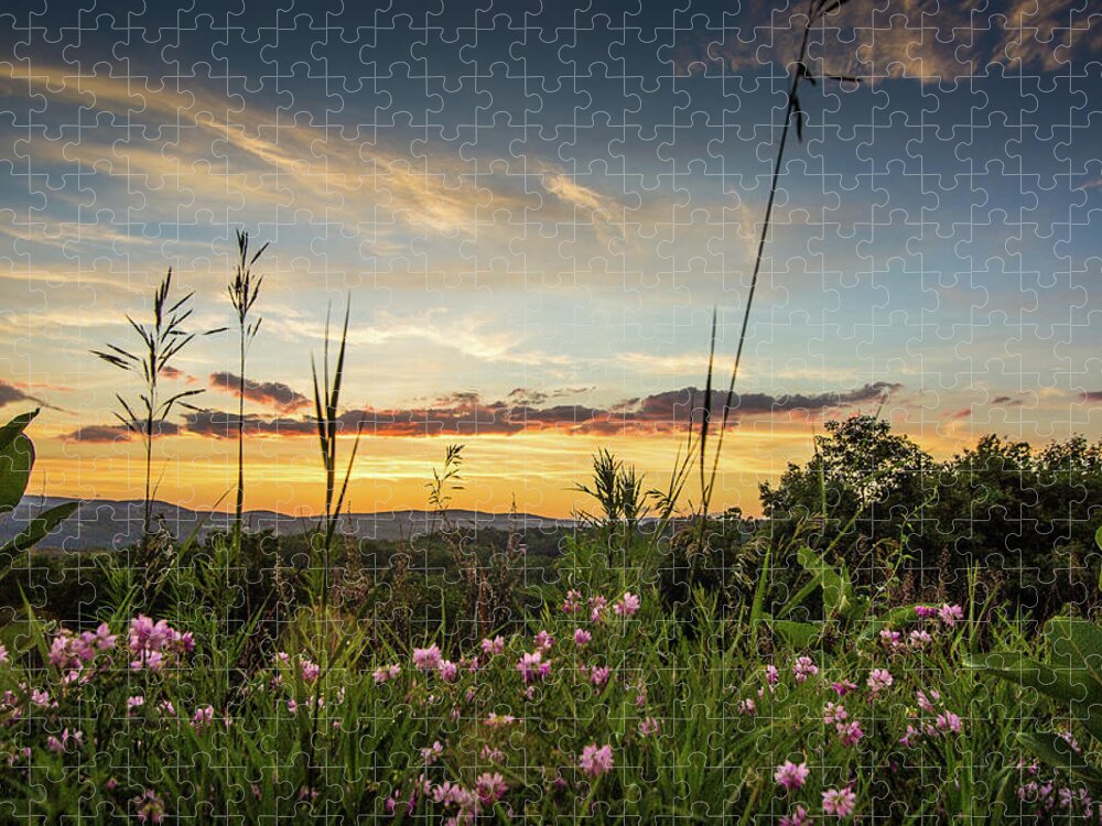 Hudson Valley Jigsaw Puzzle featuring the photograph Sunset in Poughkeepsie by John Morzen
