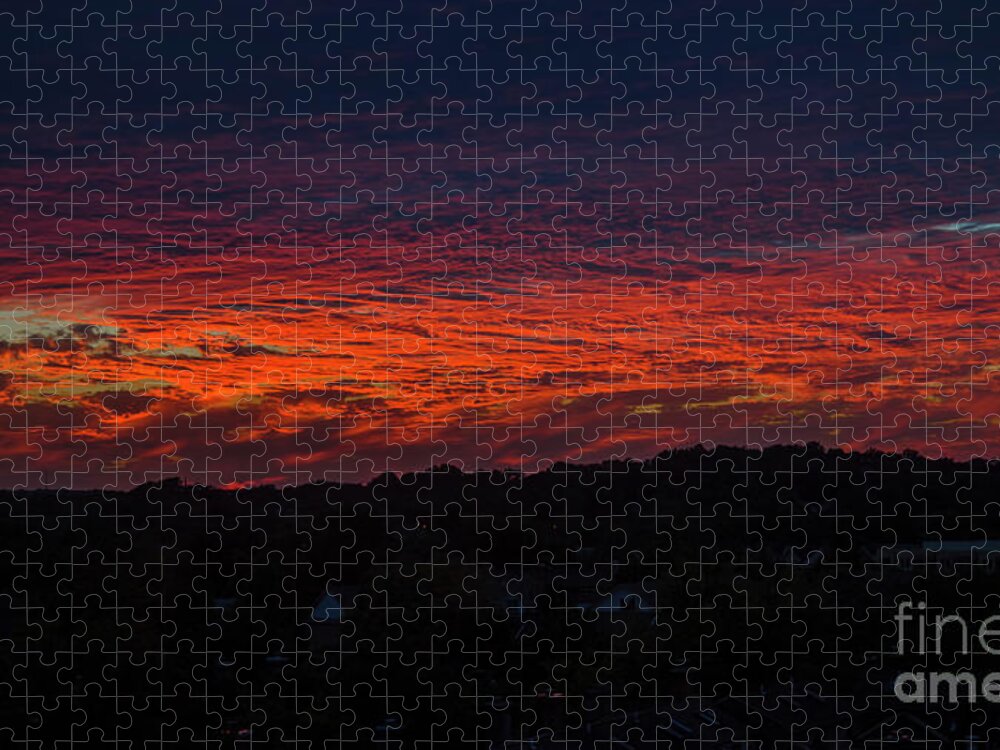 Virginia Jigsaw Puzzle featuring the photograph Sunset sky in Virginia by Agnes Caruso