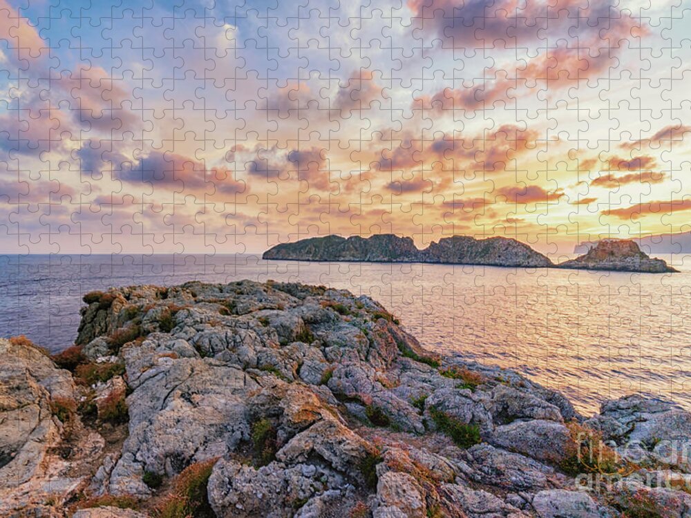 Santa Ponsa Jigsaw Puzzle featuring the photograph Sunset Malgrats Islands by Hans- Juergen Leschmann