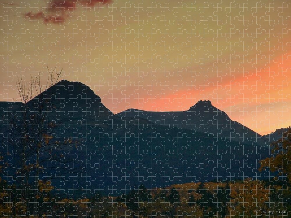 Mountains Jigsaw Puzzle featuring the photograph Sunset Mountain Silhouette by Tracey Vivar