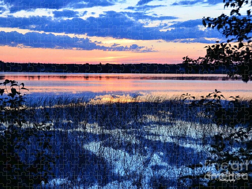 Sunset On Lake Jigsaw Puzzle featuring the photograph Sunset on Porcupine Lake by Elaine Berger