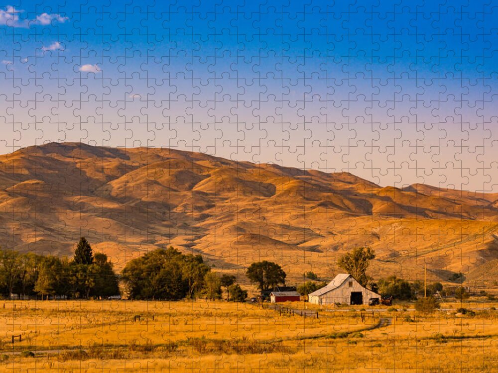 Farm Jigsaw Puzzle featuring the photograph Sunset on the Farm by Paul LeSage