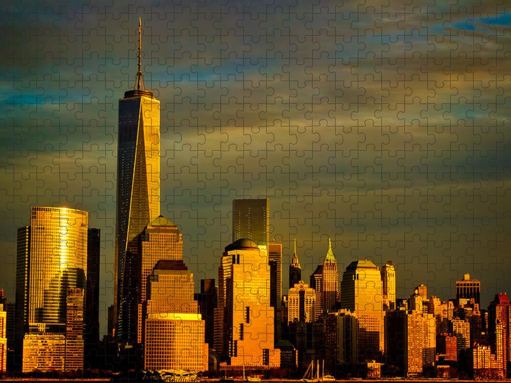 Nyc Jigsaw Puzzle featuring the photograph Sunset on the Financial District by Eleanor Abramson