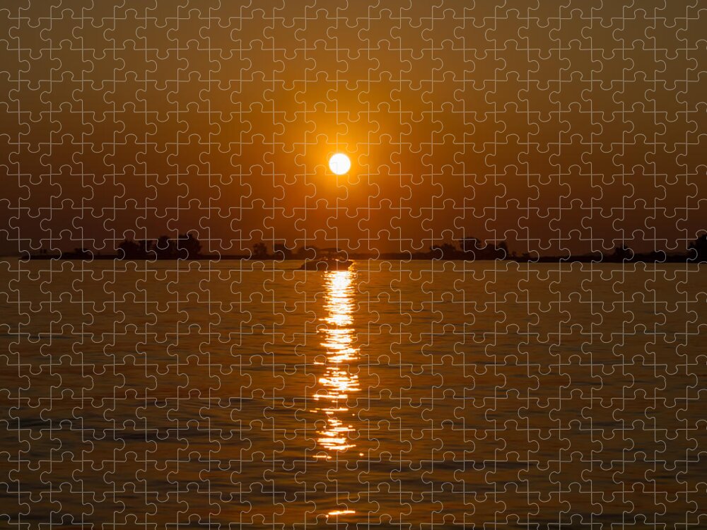 Texas Jigsaw Puzzle featuring the photograph Sunset Over Lake Livingston Texas by Joshua House