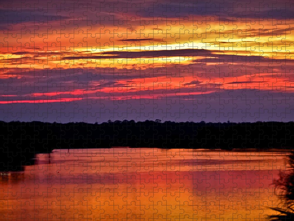 Tomoka River Jigsaw Puzzle featuring the photograph Sunset Over the Tomoka by DigiArt Diaries by Vicky B Fuller