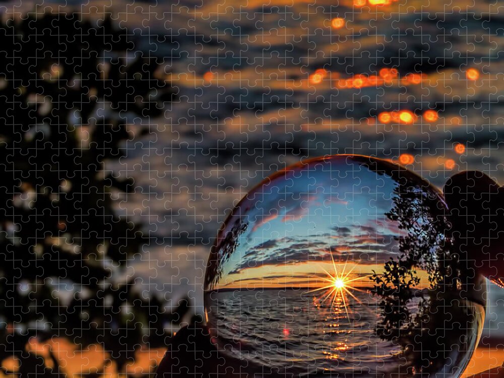 Sunset Jigsaw Puzzle featuring the photograph Sunset Sphere by Joe Holley