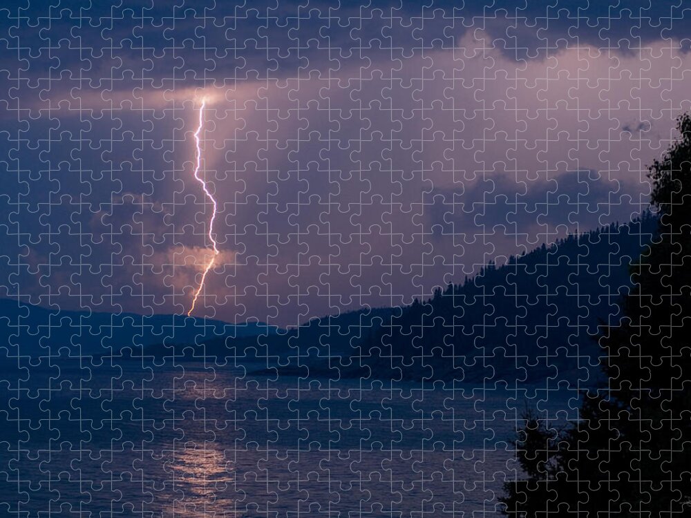 Lake Superior Jigsaw Puzzle featuring the photograph Superior Lightning   by Doug Gibbons
