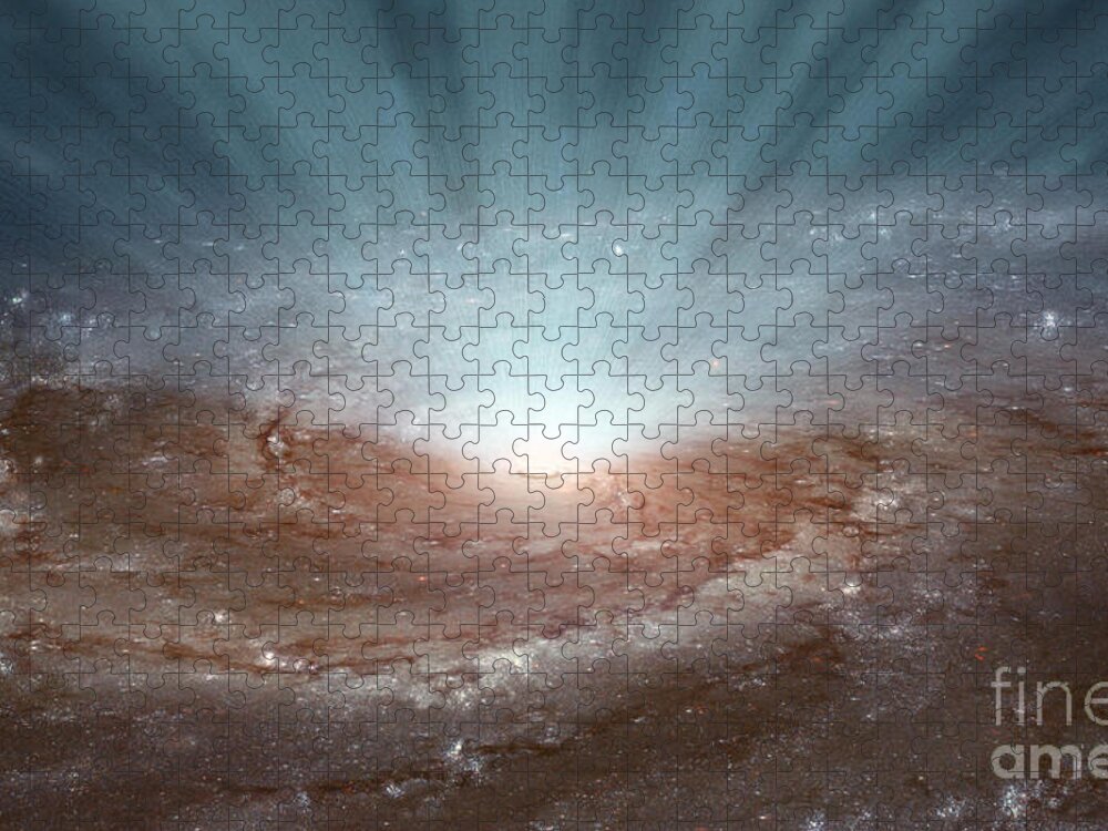 Galaxy Jigsaw Puzzle featuring the photograph Supermassive Black Hole by Science Source