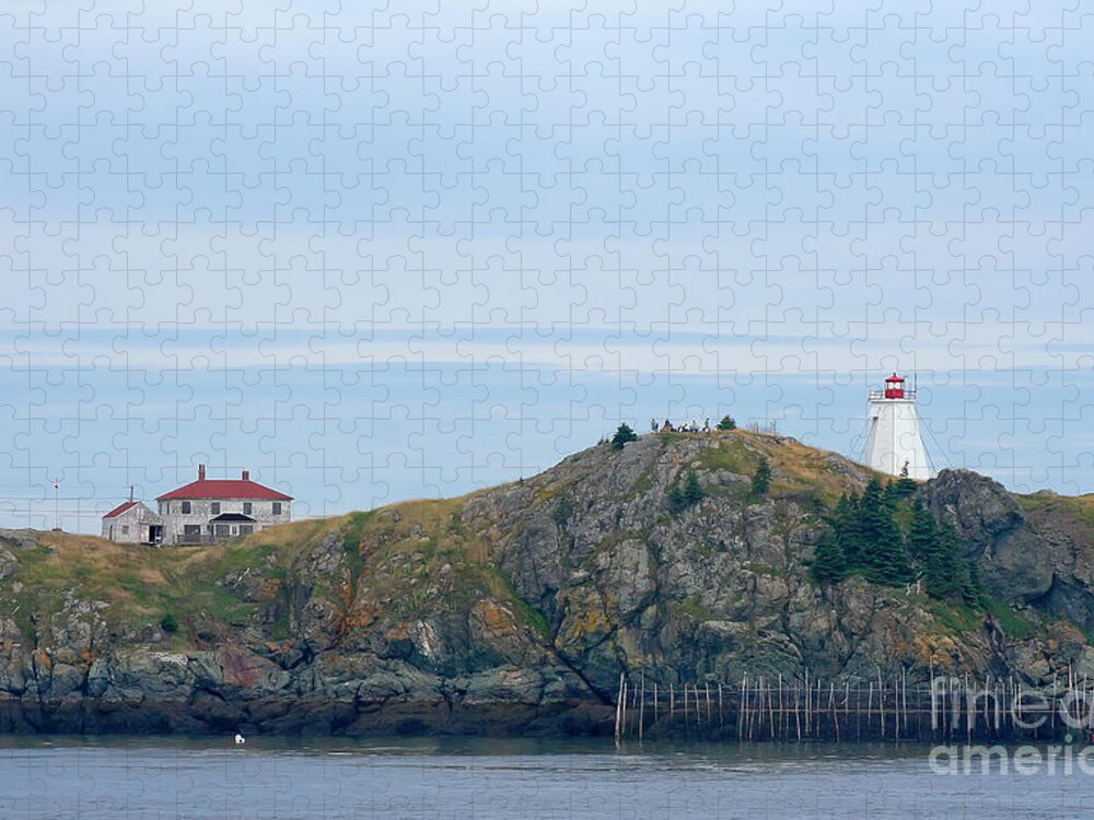 Lighthouse Jigsaw Puzzle featuring the photograph Swallowtail Lighthouse and Keeper by Thomas Marchessault