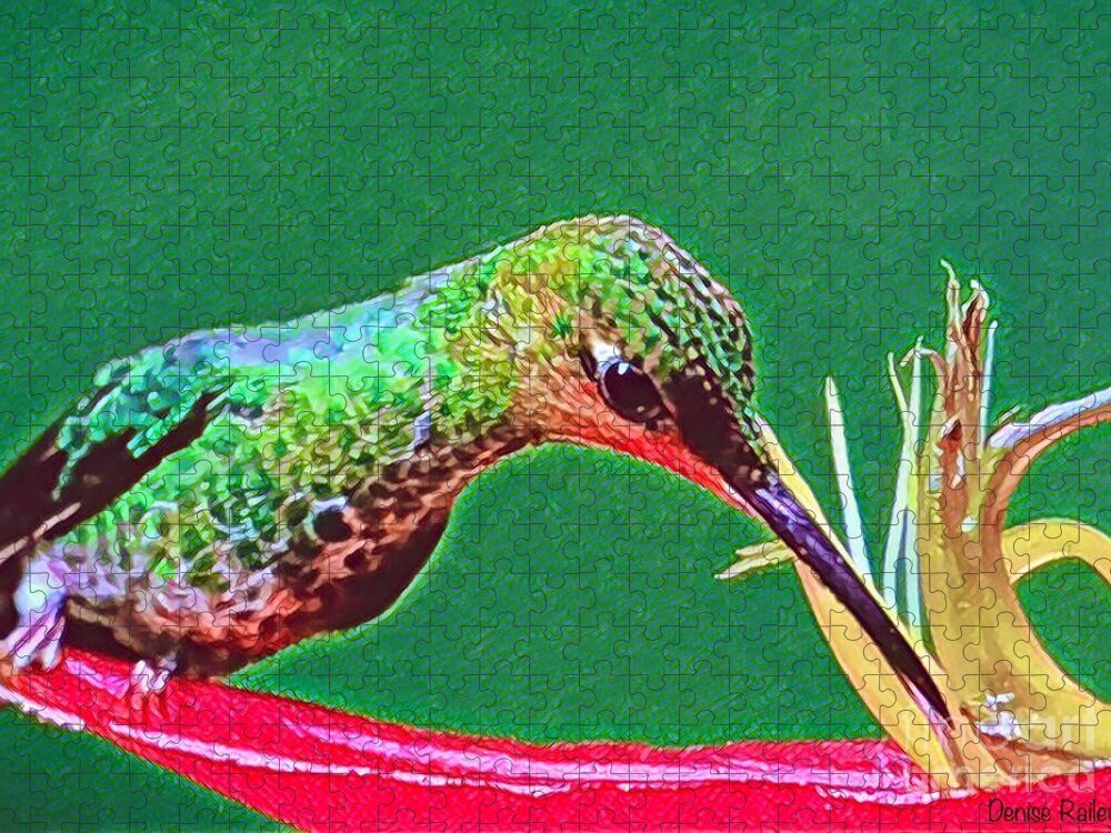 Hummingbird Jigsaw Puzzle featuring the digital art Sweet Nectar by Denise Railey