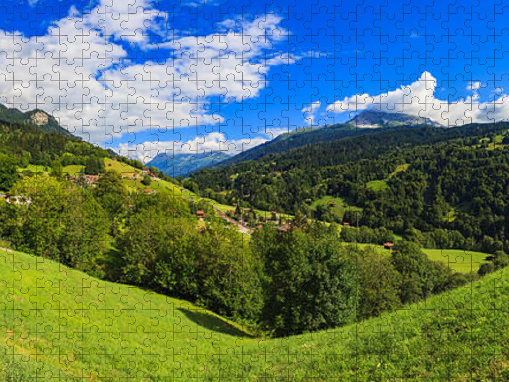 Bavarian Jigsaw Puzzle featuring the photograph Swiss Valley by Raul Rodriguez