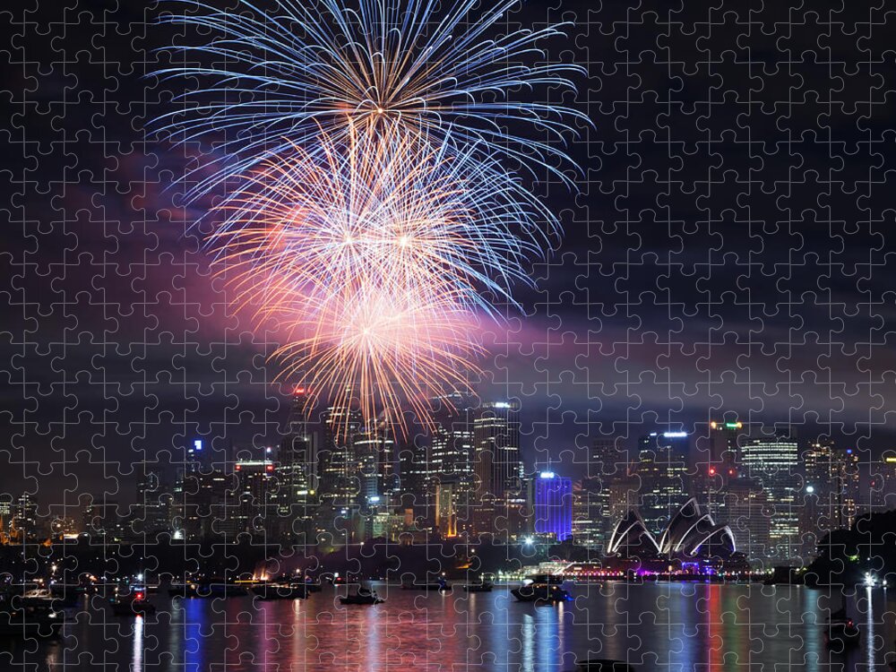 Sydney Jigsaw Puzzle featuring the photograph Sydney fireworks by Matteo Colombo