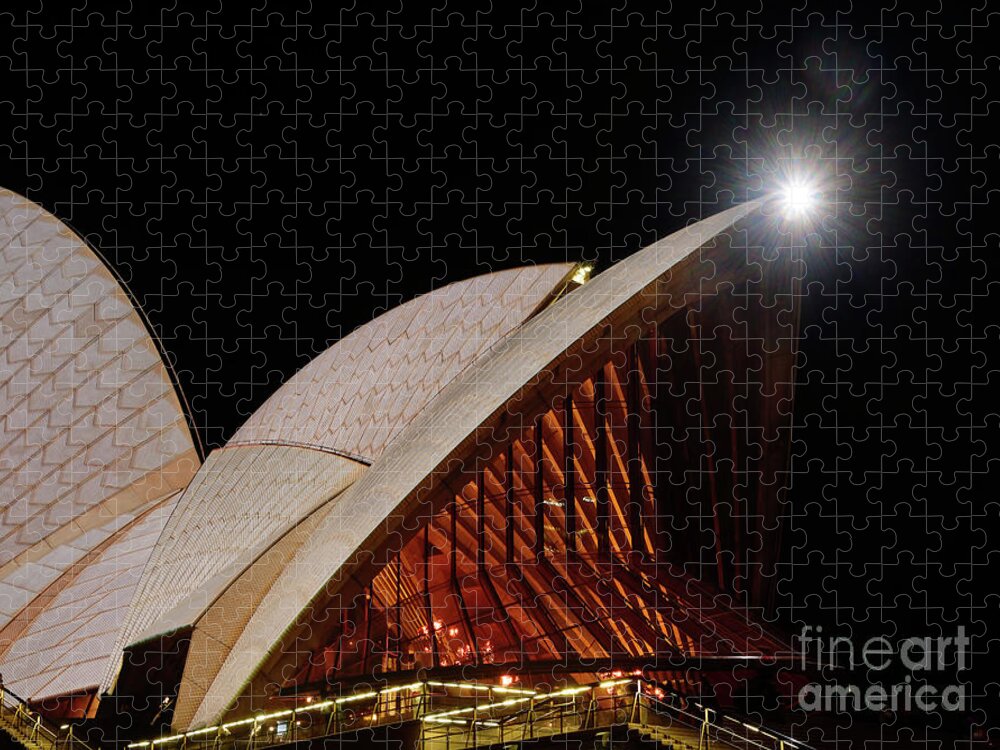 Sydney Opera House Jigsaw Puzzle featuring the photograph Sydney Opera House Close View by Kaye Menner by Kaye Menner