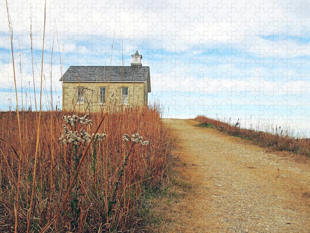 Ks Jigsaw Puzzle featuring the photograph Tallgrass Schoolhouse by Christopher McKenzie