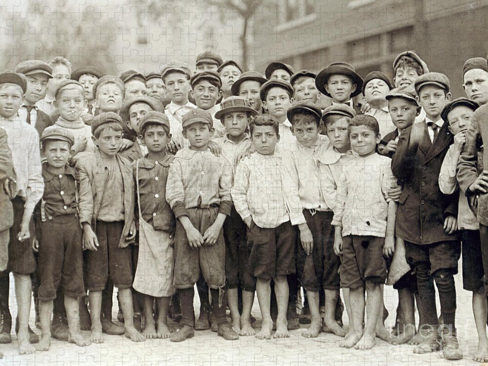 History Jigsaw Puzzle featuring the photograph Tampa Newsboys, Lewis Hine, 1913 by Science Source