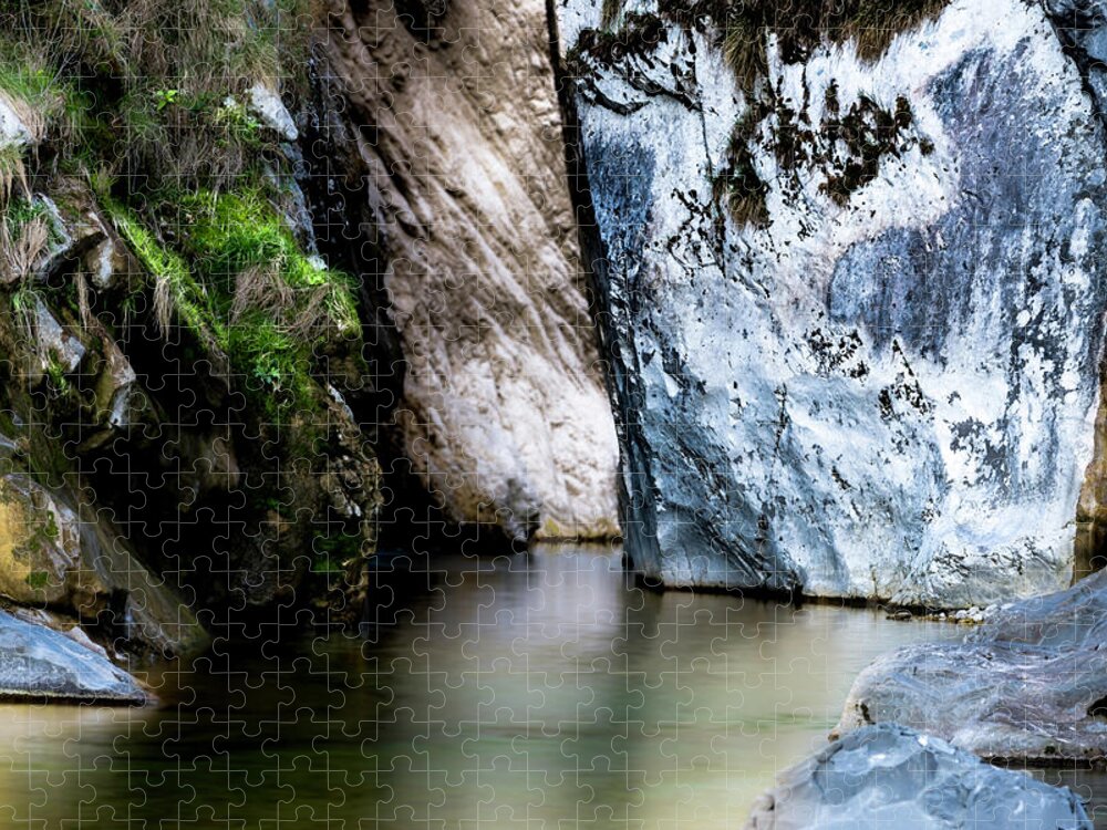 Natural Pool Jigsaw Puzzle featuring the photograph Tarcento's Cascade 6 by Wolfgang Stocker