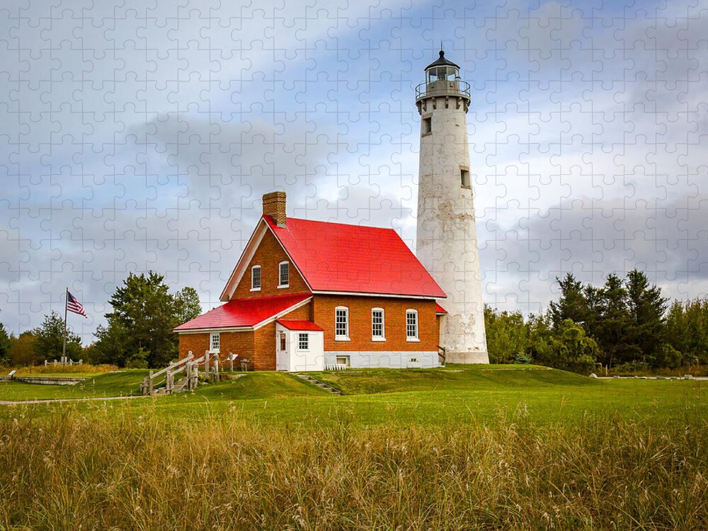 Lighthouses Jigsaw Puzzle featuring the photograph Tawas Point Lighthouse - Lower Peninsula, MI by Jack R Perry