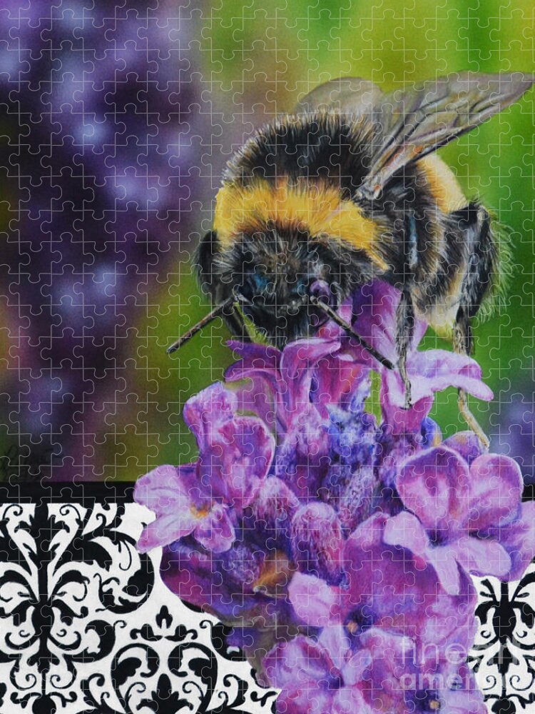 Bee Jigsaw Puzzle featuring the painting Tea Time by Lachri