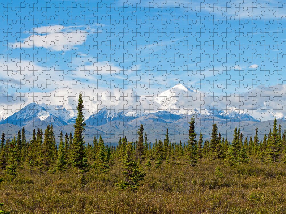 Snow Jigsaw Puzzle featuring the photograph Termination Dust - Alaska Range by Cathy Mahnke